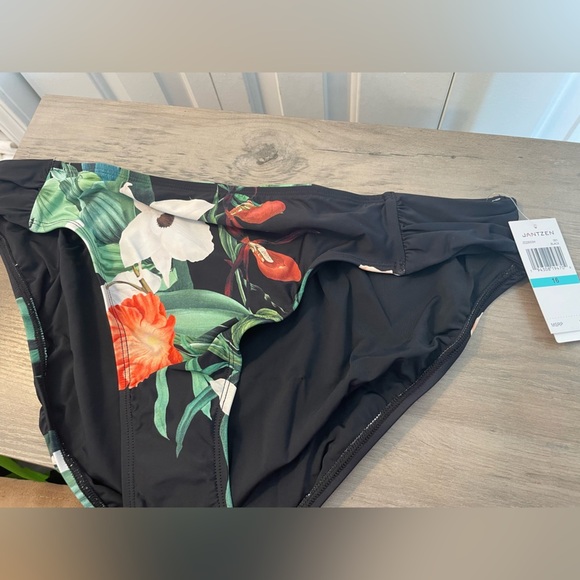 Jantzen Tab Side Hipster Botanical Floral Swim Bottom Size 18 NWT Bikini Plus - Picture 8 of 9